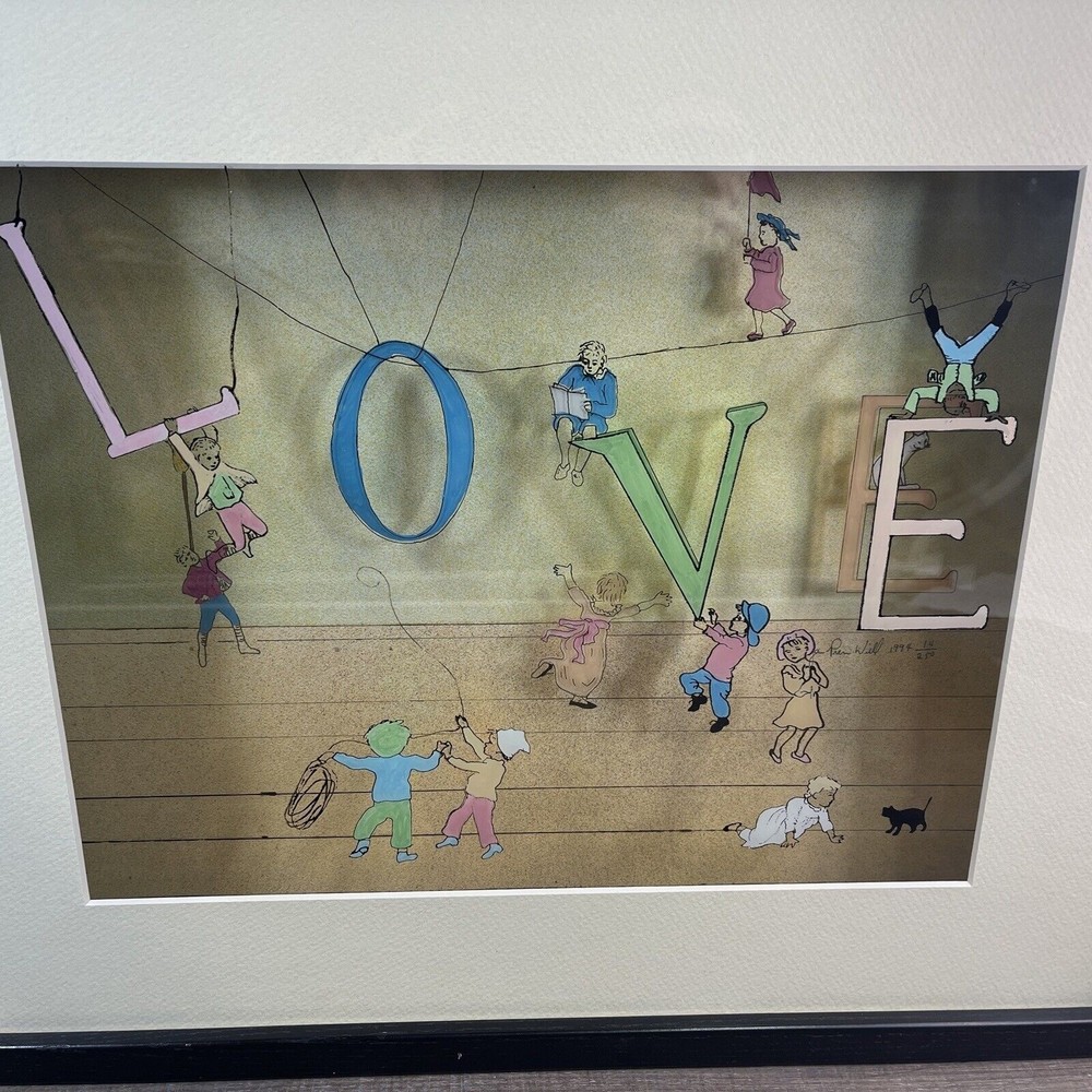 Original Jean Pierre Weill Vitreography 3D Art LOVE Paint on Glass Signed 14/250